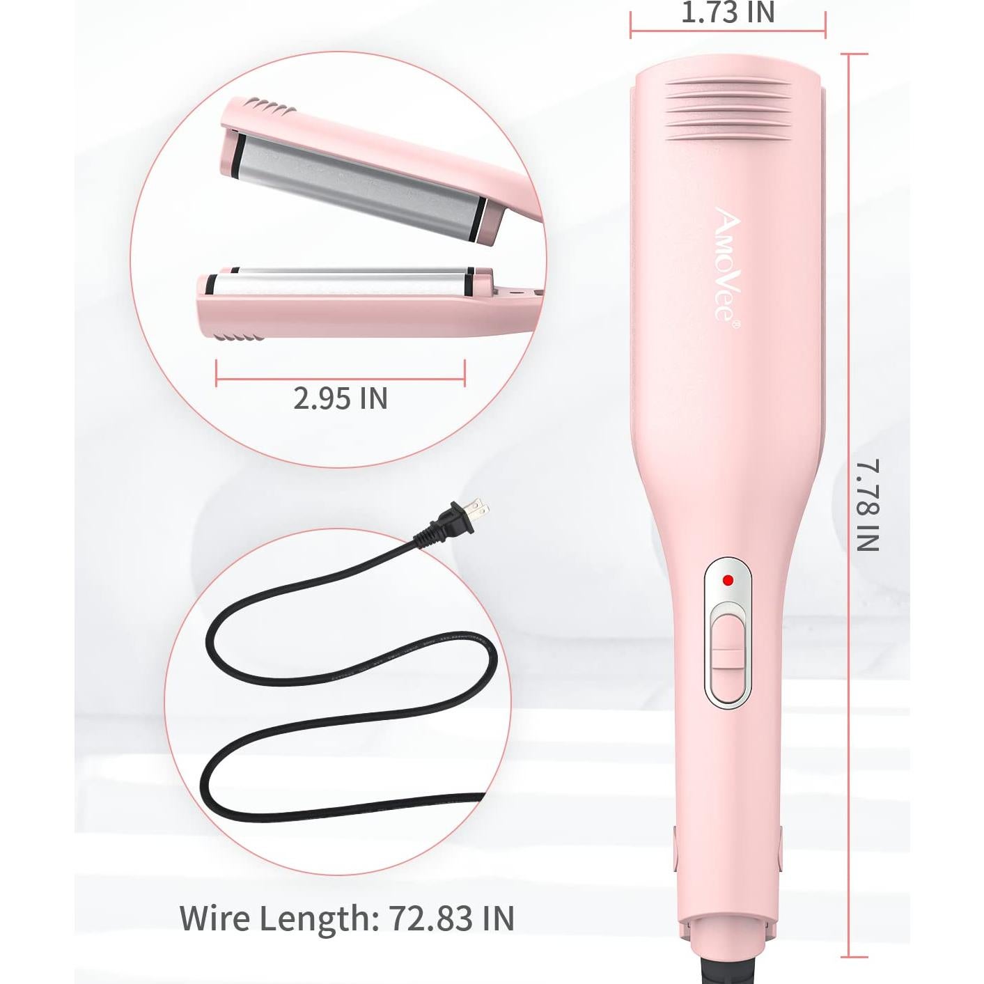 Rizador de Cabello AmoVee 3 Barriles Cerámica 1.5 cm Doble Voltaje