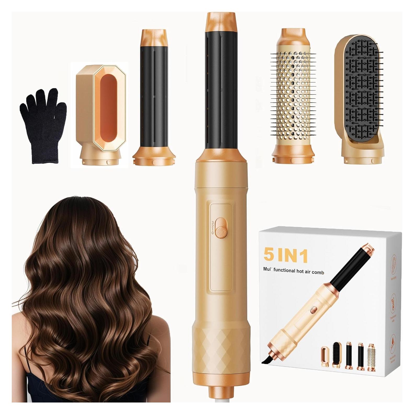 Cepillo Secador 5 en 1 Okwrap Naranja, Estilizador de Cabello