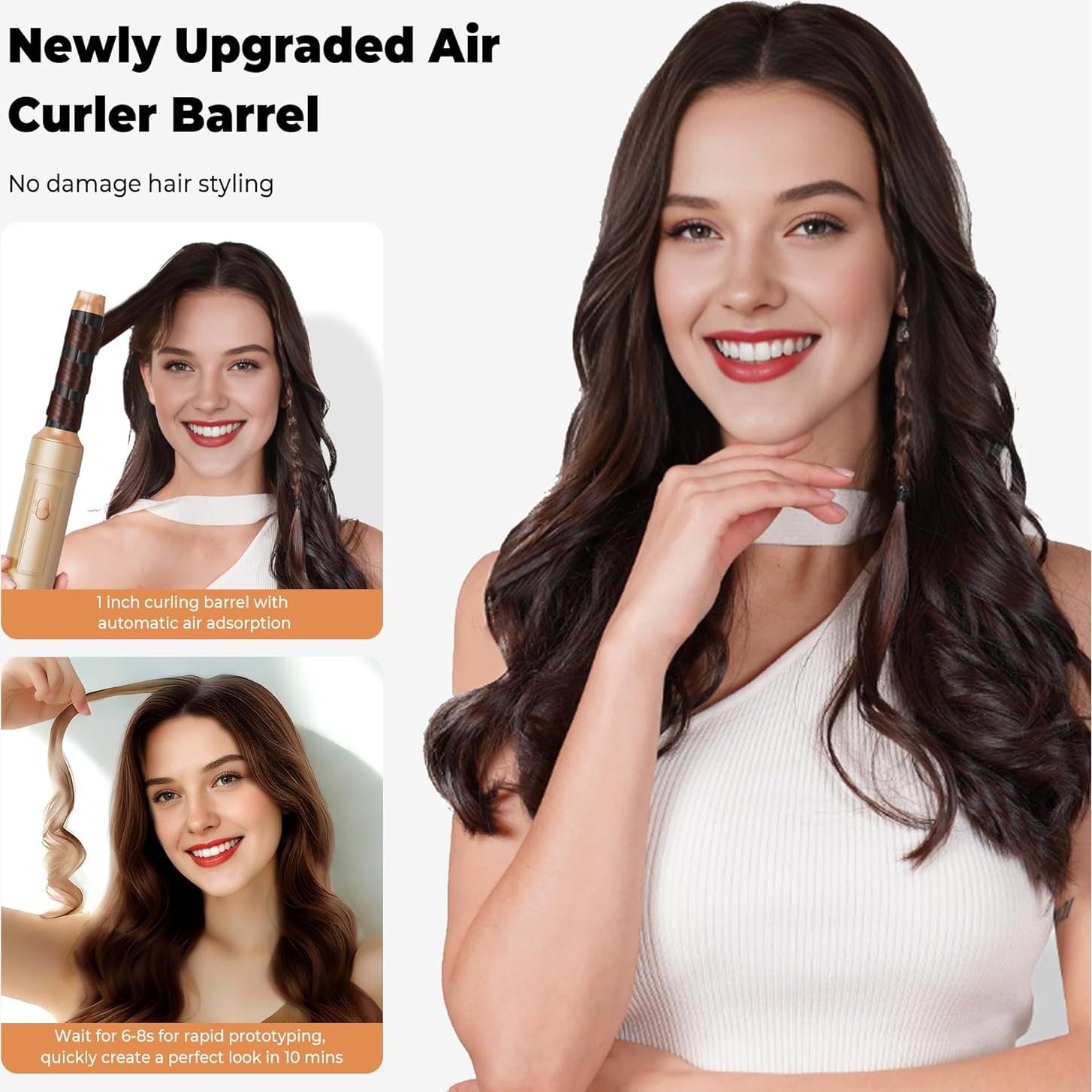 Cepillo Secador 5 en 1 Okwrap Naranja, Estilizador de Cabello