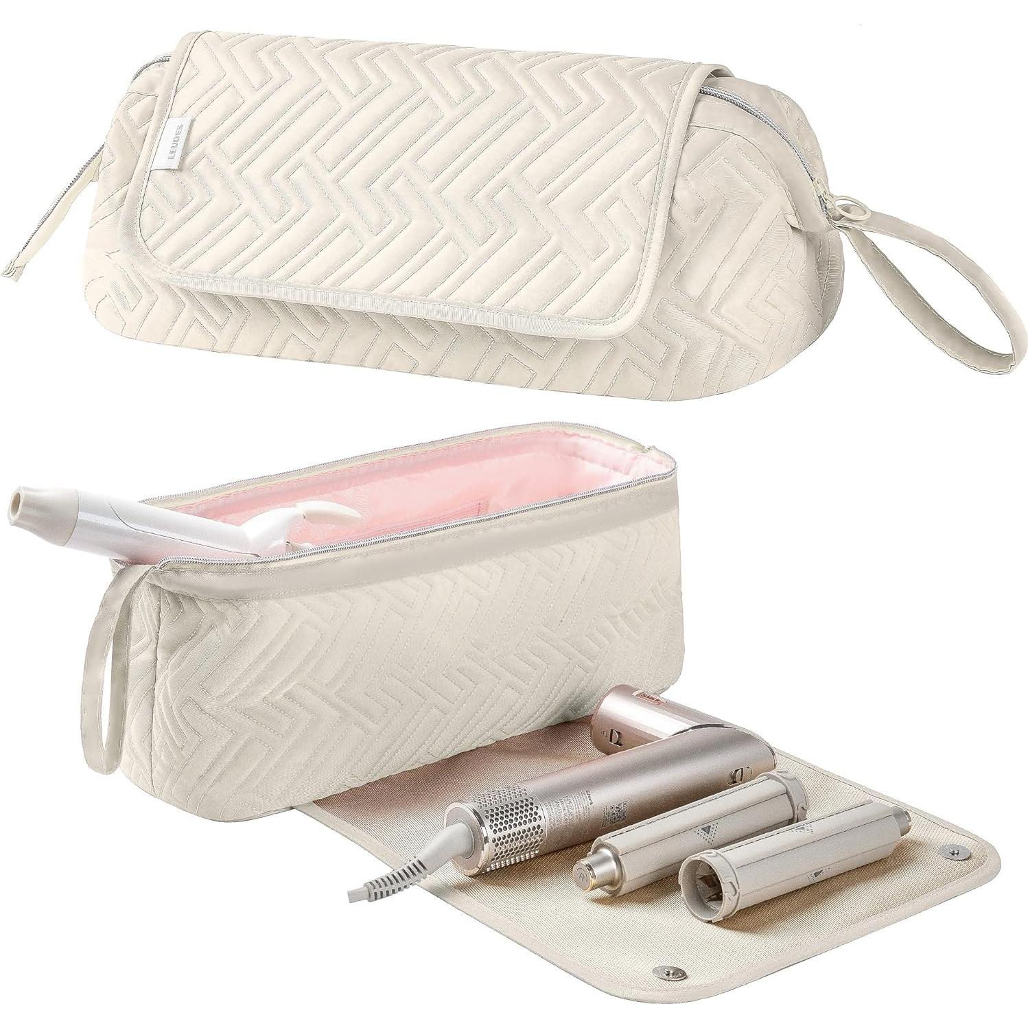Bolsa de Viaje Leudes Hair Tools Beige con Alfombrilla Calor