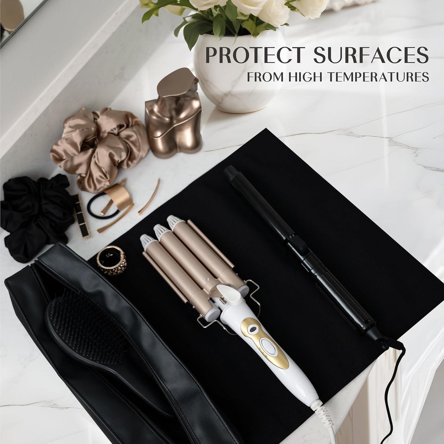 Organizador de Herramientas de Estilizado TREND-X - Bolsa de Viaje con Alfombrilla Resistente al Calor