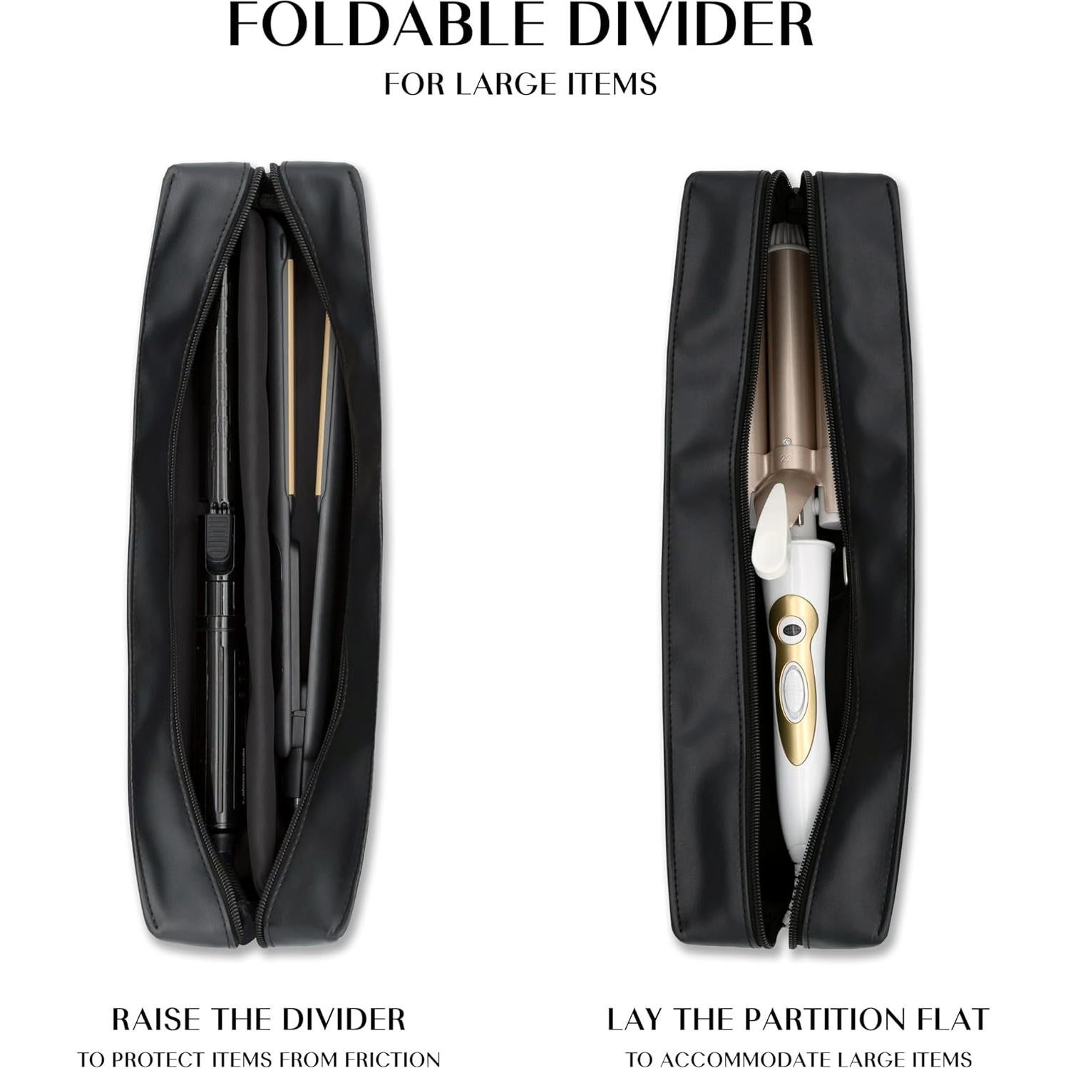 Organizador de Herramientas de Estilizado TREND-X - Bolsa de Viaje con Alfombrilla Resistente al Calor