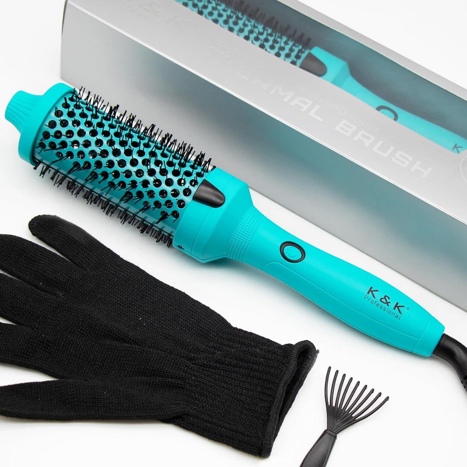 Cepillo Térmico K&K 1.75" Cerámica Iónica Verde Profesional