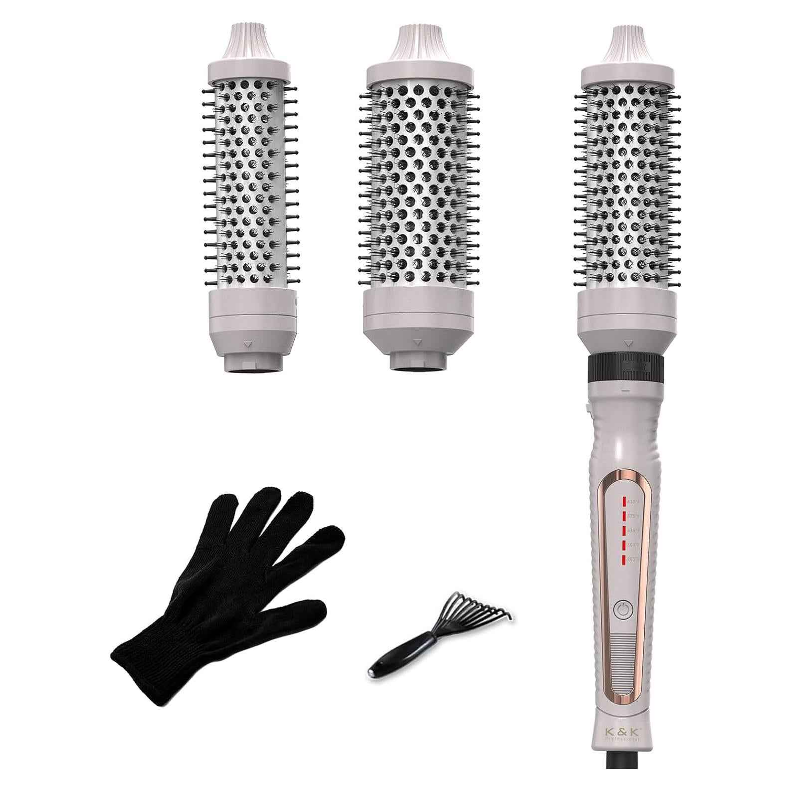 Cepillo Térmico 3 en 1 K&K con Calentamiento Rápido 30s