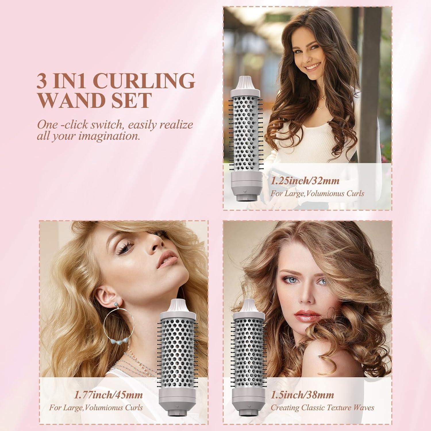 Cepillo Térmico 3 en 1 K&K con Calentamiento Rápido 30s