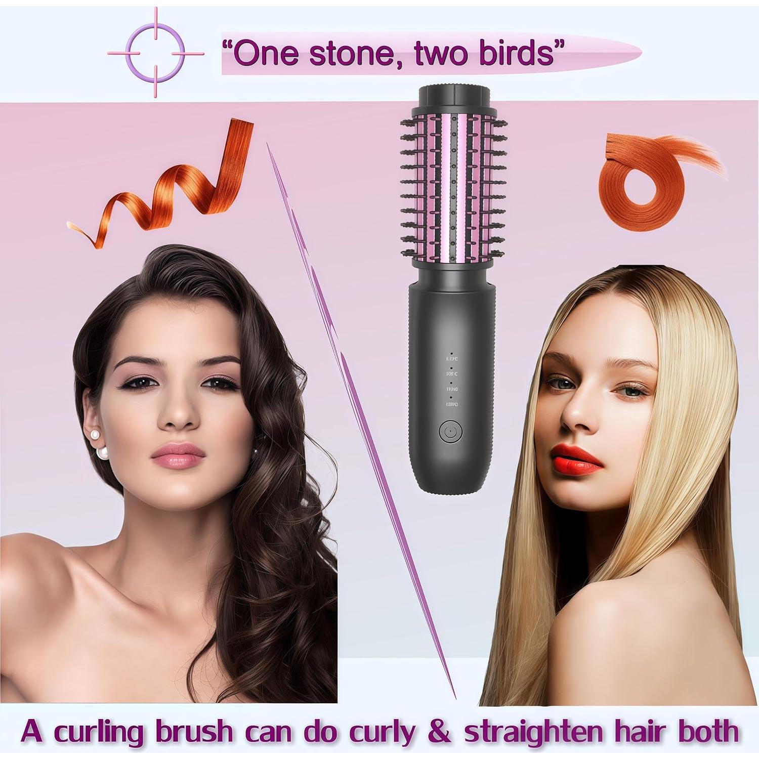 Plancha y Rizador Inalámbrico 2-en-1 SATXTREM Púrpura