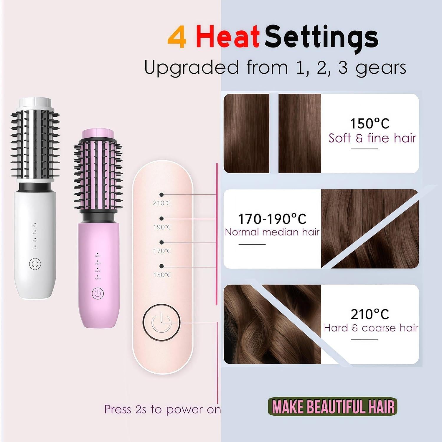 Plancha y Rizador Inalámbrico 2-en-1 SATXTREM Púrpura