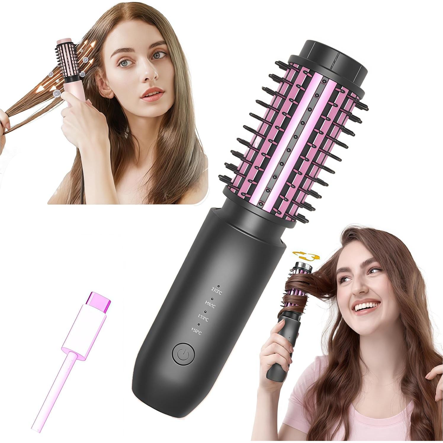 Plancha y Rizador Inalámbrico 2-en-1 SATXTREM Púrpura