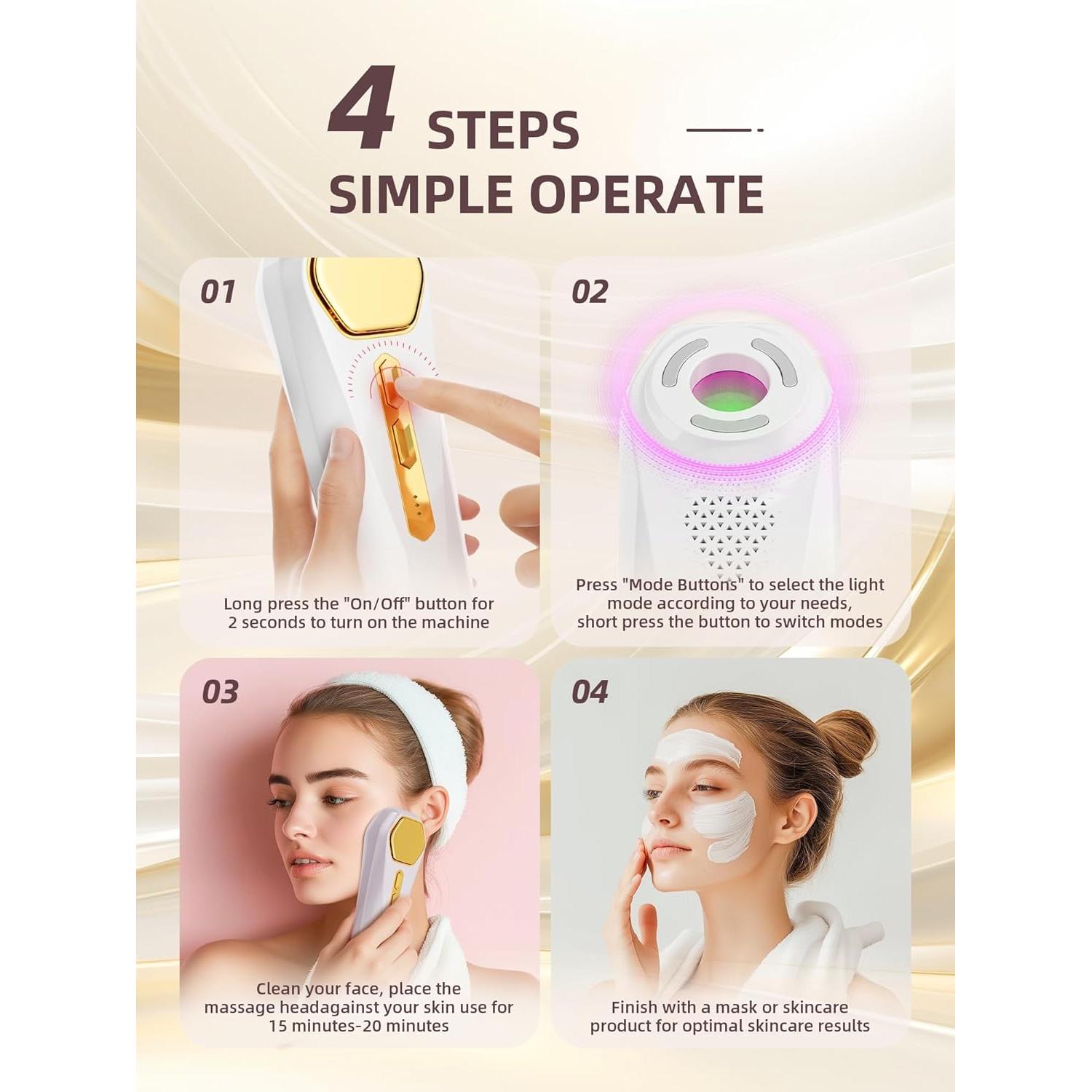 Masajeador Facial INTEO 2328 - Dispositivo de Belleza 3 Modos