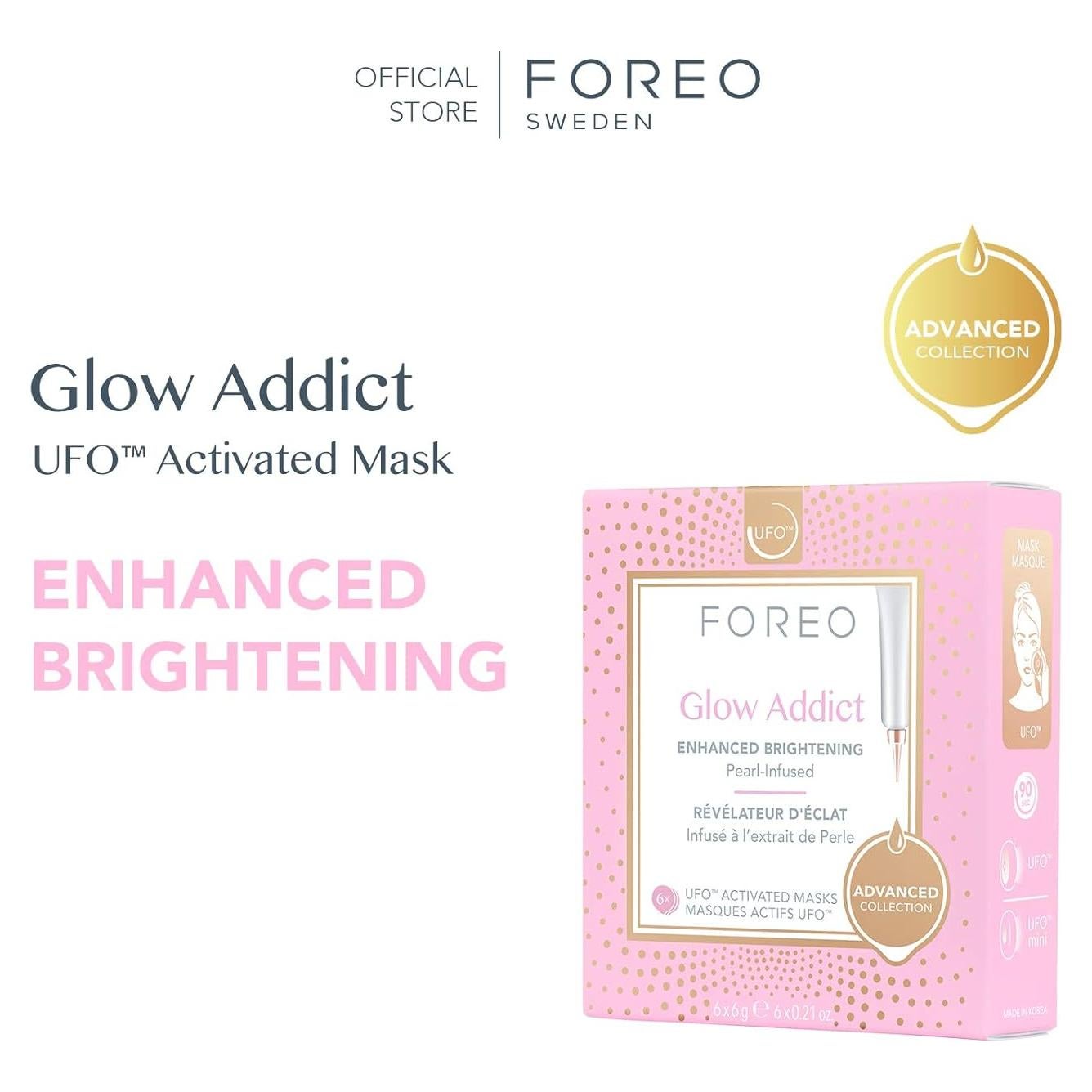 Máscara Facial Hidratante FOREO Glow Addict - 6 Piezas