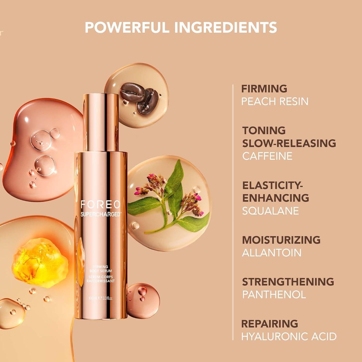 Suero Corporal Reafirmante FOREO SUPERCHARGED 100 ml - Anticelulitis y Ácido Hialurónico