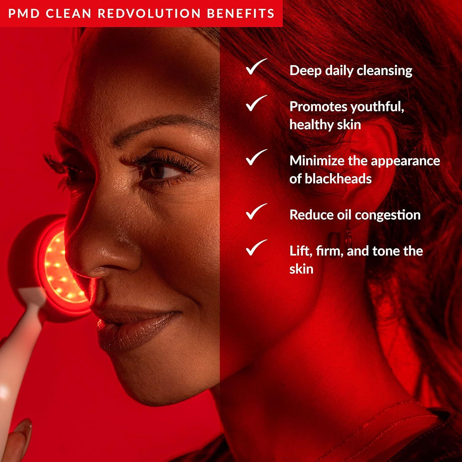 Dispositivo Facial PMD Beauty Redvolution - Cepillo Silicona y Luz Roja