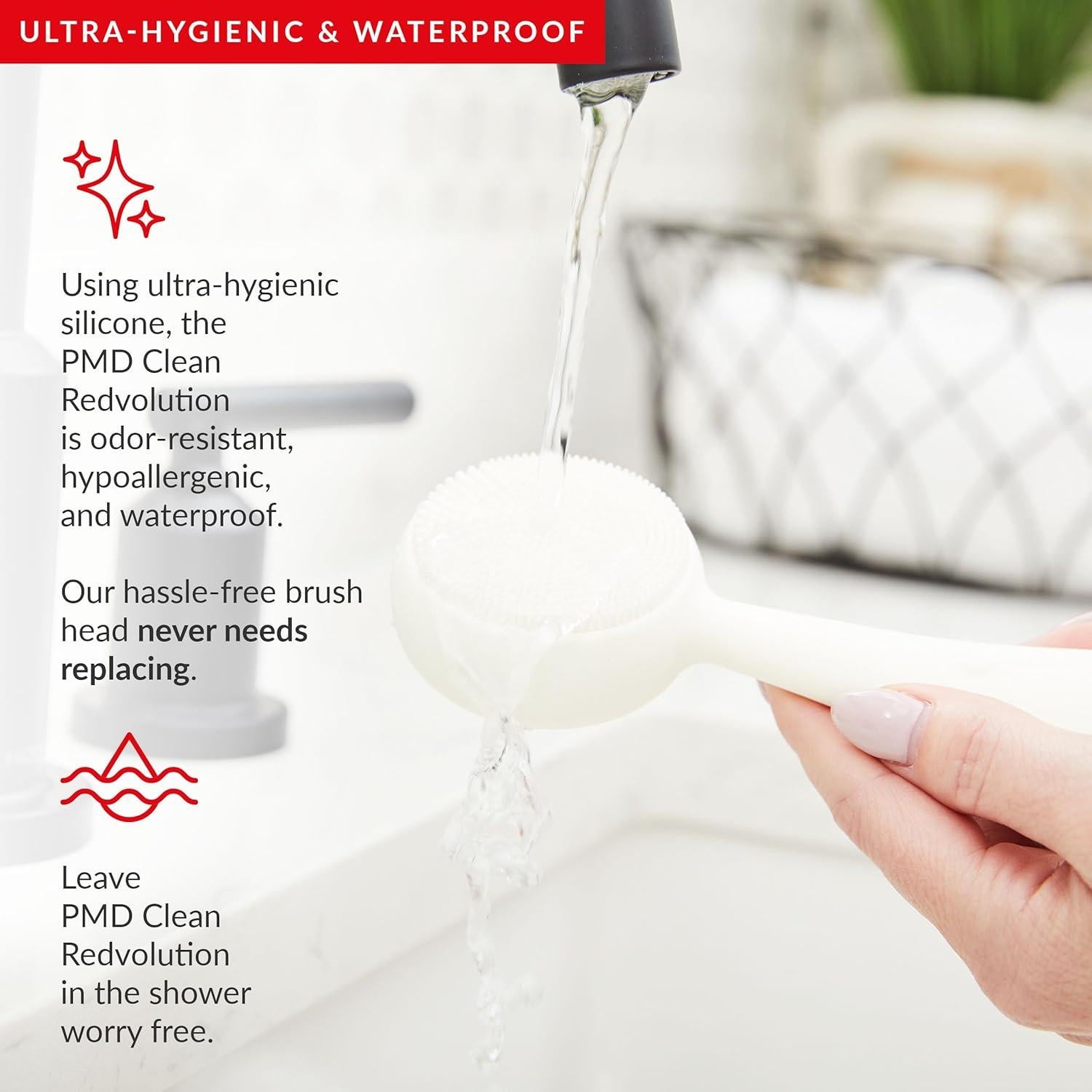 Dispositivo Facial PMD Beauty Redvolution - Cepillo Silicona y Luz Roja