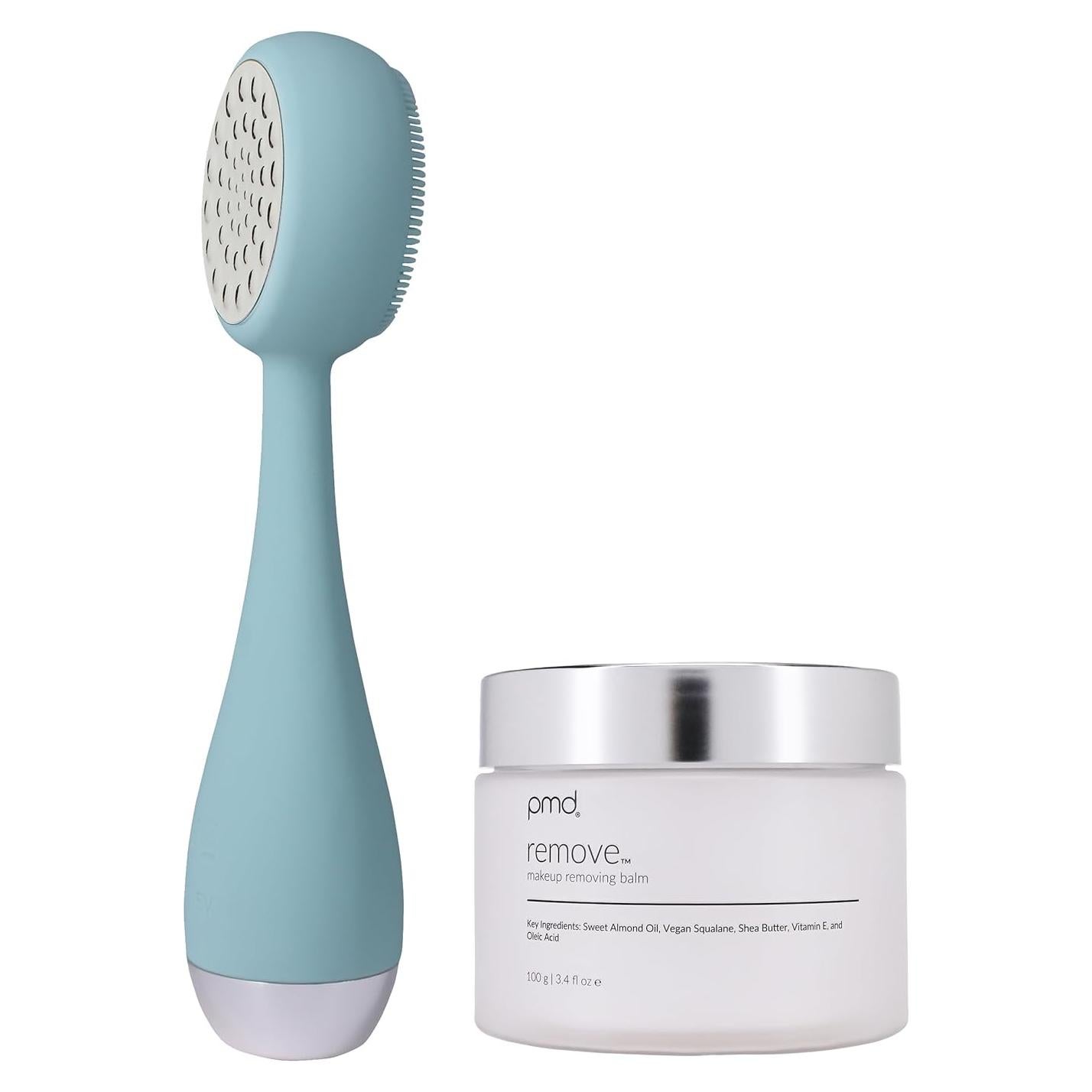 Dispositivo de Limpieza Facial PMD Belleza Pro Plata - Cepillo de Silicona y Masajeador Anti-Envejecimiento