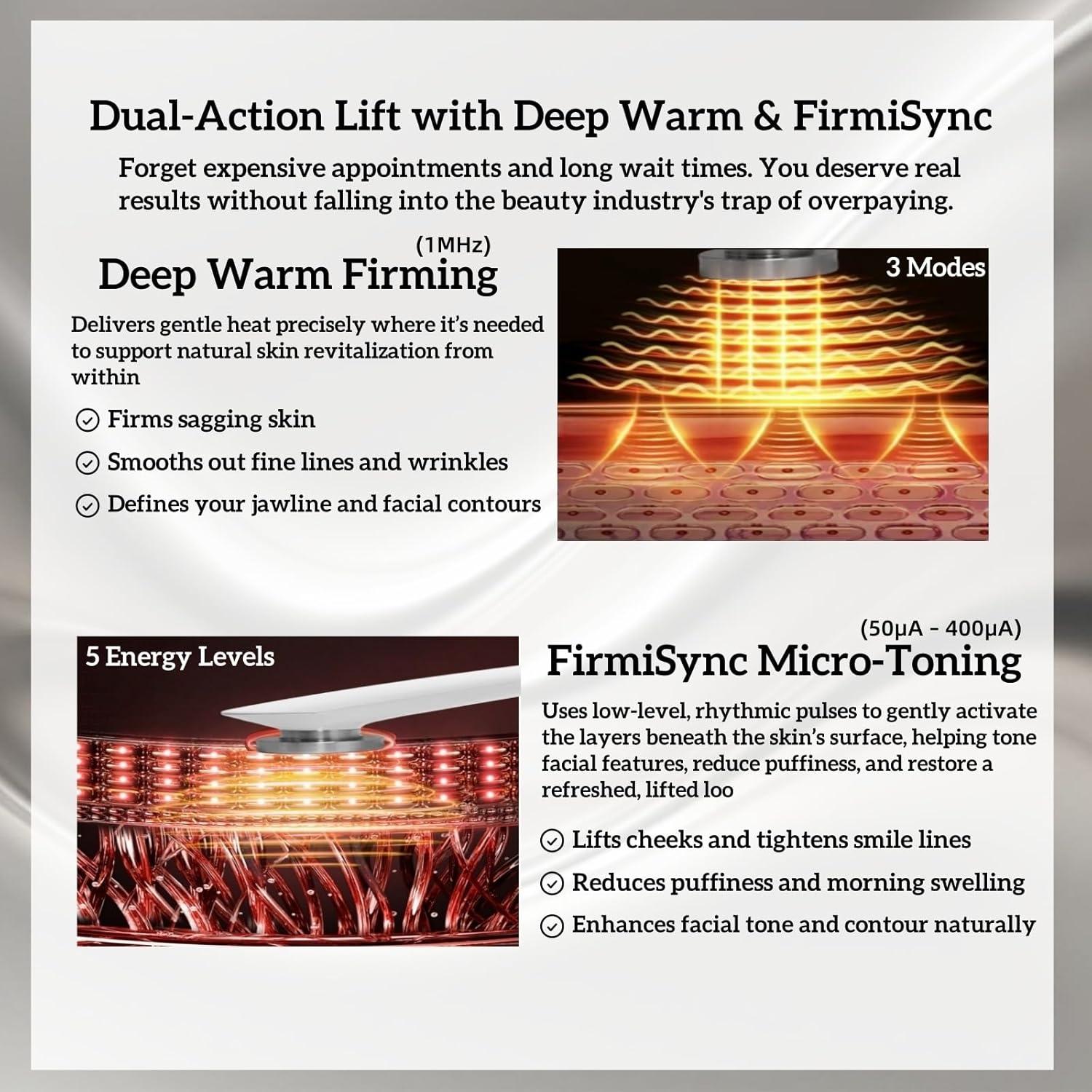 Dispositivo Facial Reafirmante WarmDerm EP-300 5-en-1 2025