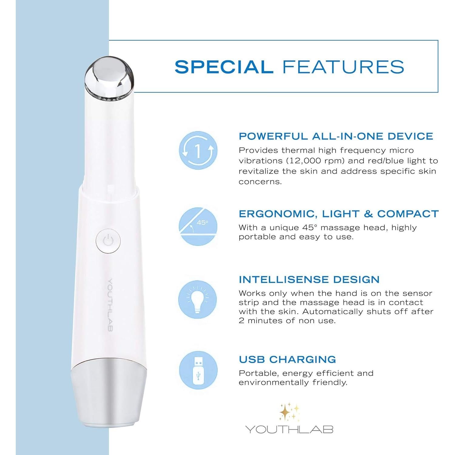 Varita de Ojos y Cara YOUTHLUX Calentada y Vibrante 17.8x8.4cm