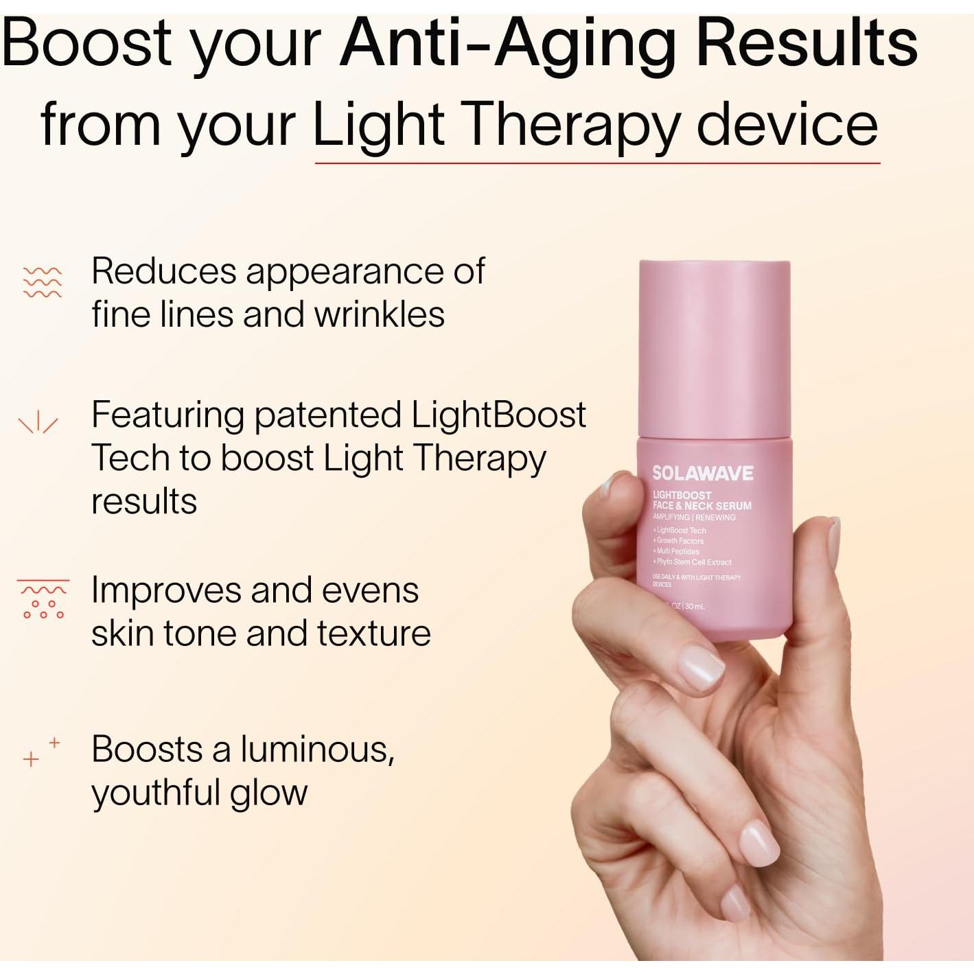 Suero Anti-Envejecimiento Solawave LightBoost 181g para Cara y Cuello