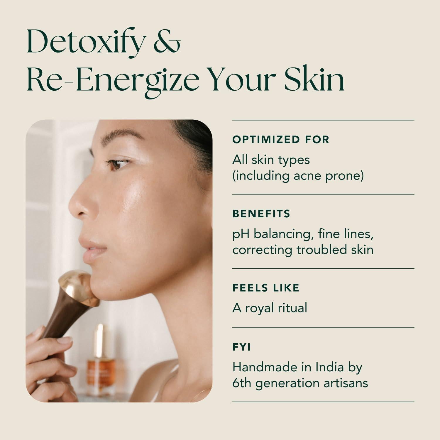 Masajeador Facial Kansa RANAVAT - Rejuvenecimiento Piel 15.5cm