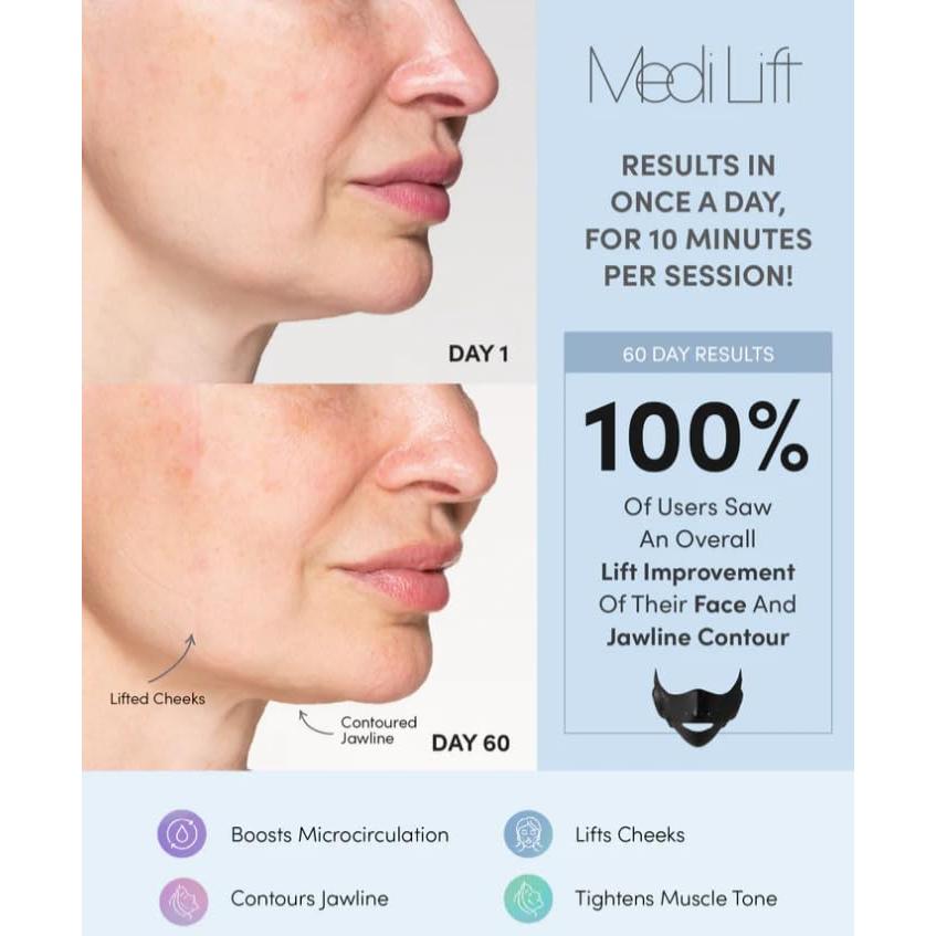 Máscara Facial Tonificadora Medi Lift EMS - Sin Manos, FDA