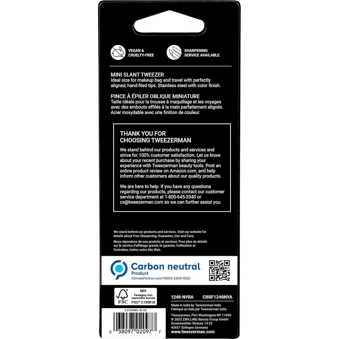 Pinzas Mini de Punta Inclinada Tweezerman Azul Noche