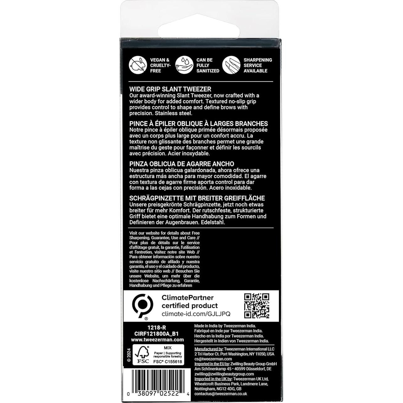 Pinzas de Punta Inclinada Tweezerman - Agarre Ancho 15.88cm