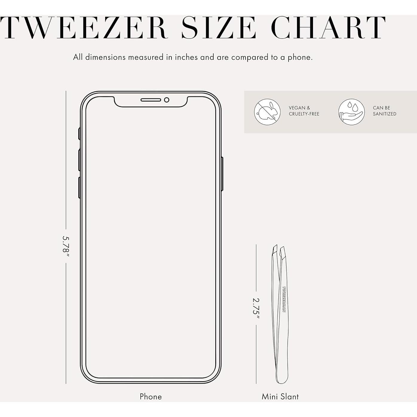 Pinzas Mini Anguladas Tweezerman Oro Rosa con Estuche