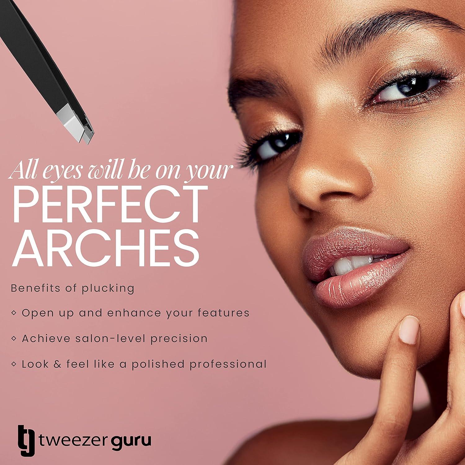 Juego de 2 pinzas de acero inoxidable Tweezer Guru - Inclinadas