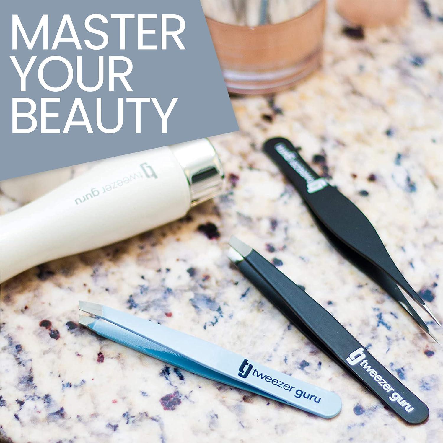 Juego de 2 pinzas de acero inoxidable Tweezer Guru - Inclinadas