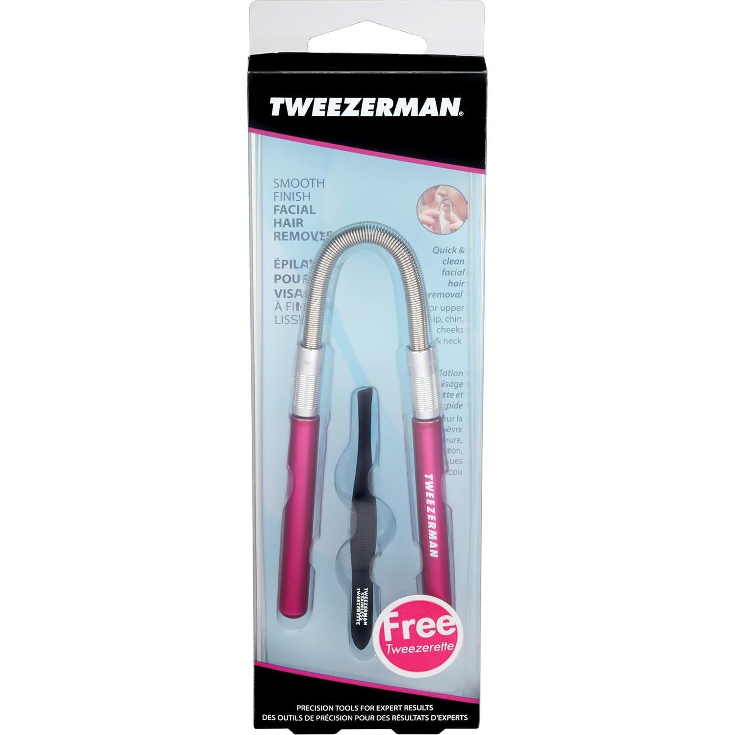 Removedor de Vello Facial Tweezerman con Tweezerette Rosa