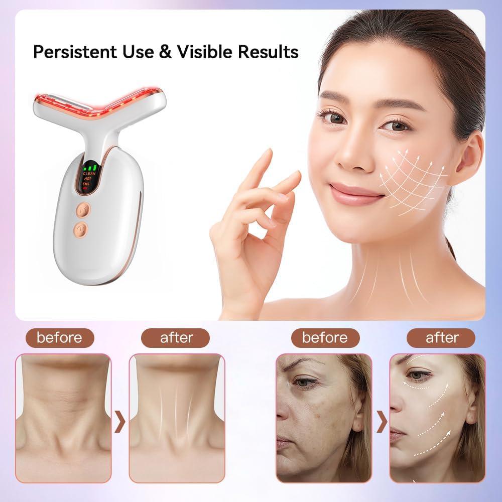 Masajeador Facial LED NUAKENE AM-810W 3 Modos Luz y Calor