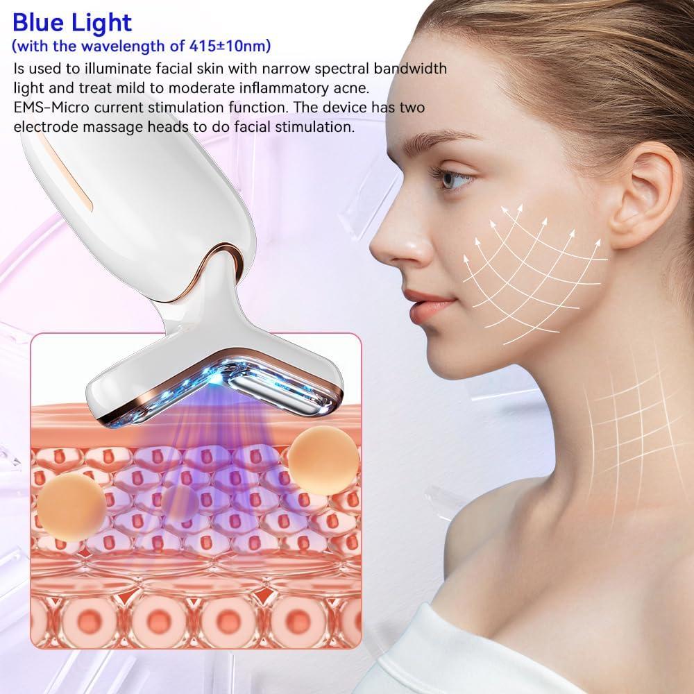 Masajeador Facial LED NUAKENE AM-810W 3 Modos Luz y Calor