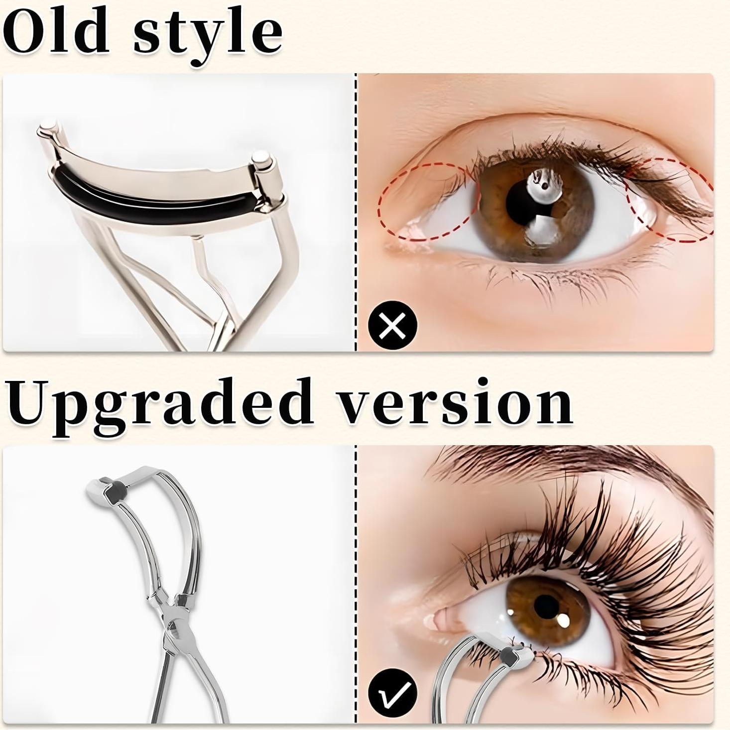 Rizador de Pestañas Qiifaiikooii Ergonómico Acero Inoxidable