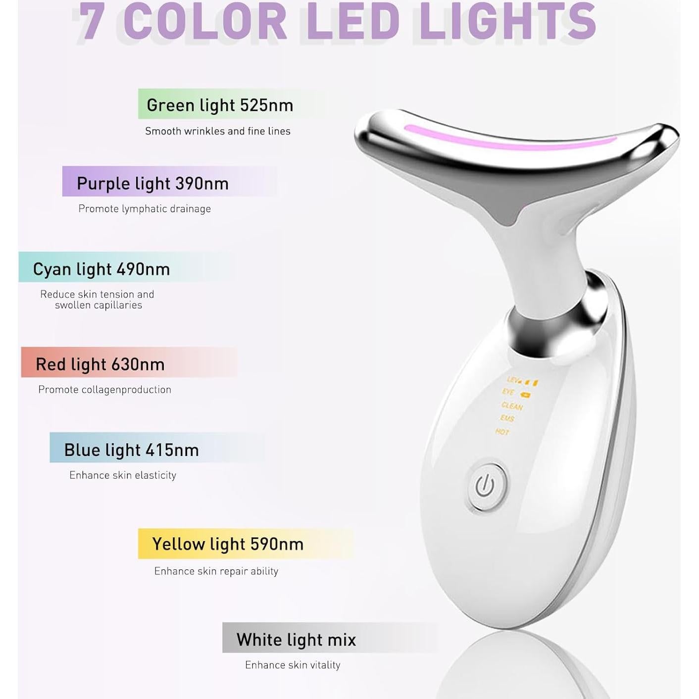 Masajeador Facial SavFinto 7 Colores LED Ergonomico 45°C