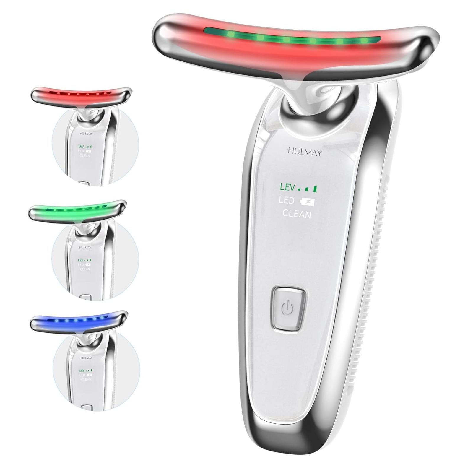Masajeador Facial y Cuello HULMAY D850 LED 7-en-1 Terapia Luz Roja