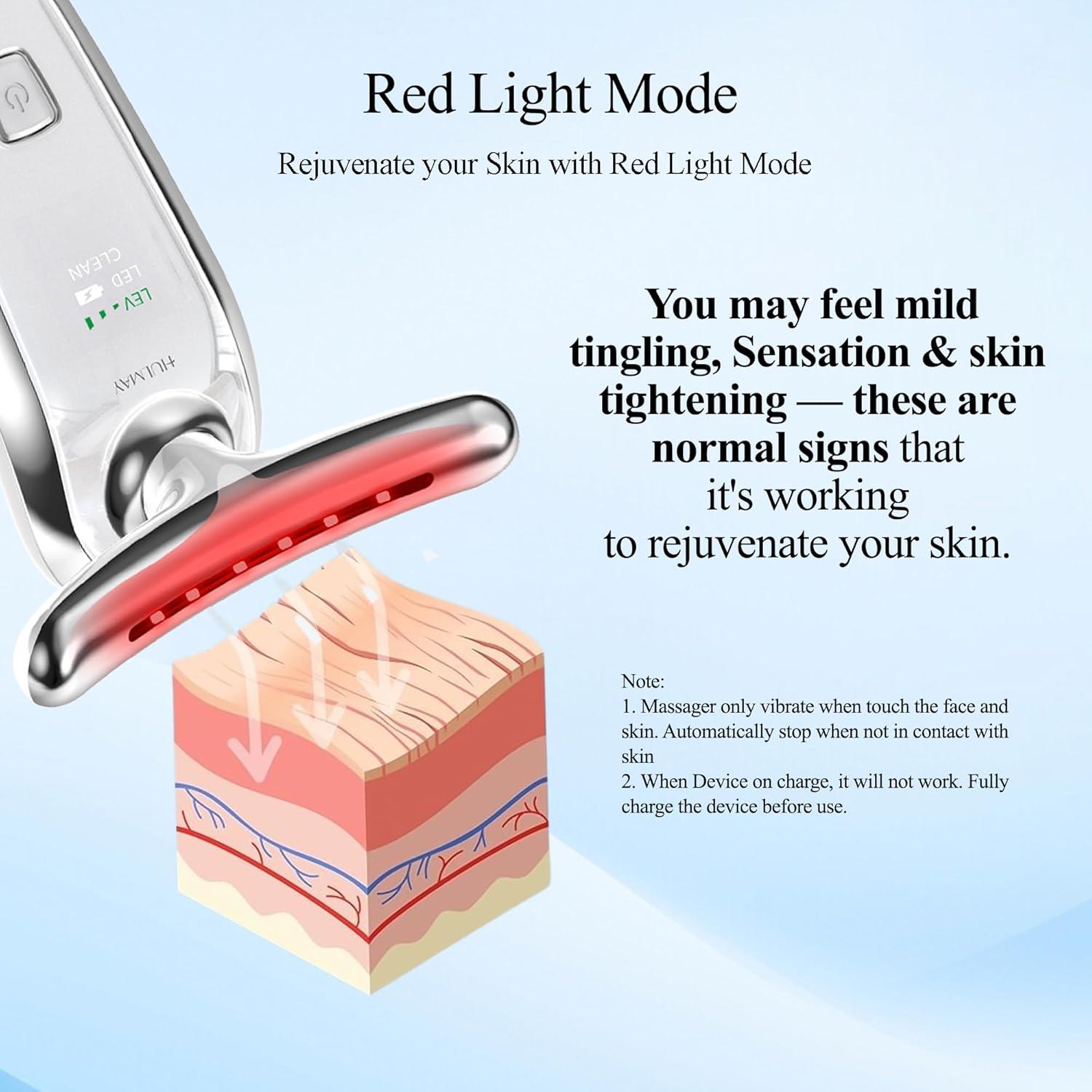 Masajeador Facial y Cuello HULMAY D850 LED 7-en-1 Terapia Luz Roja