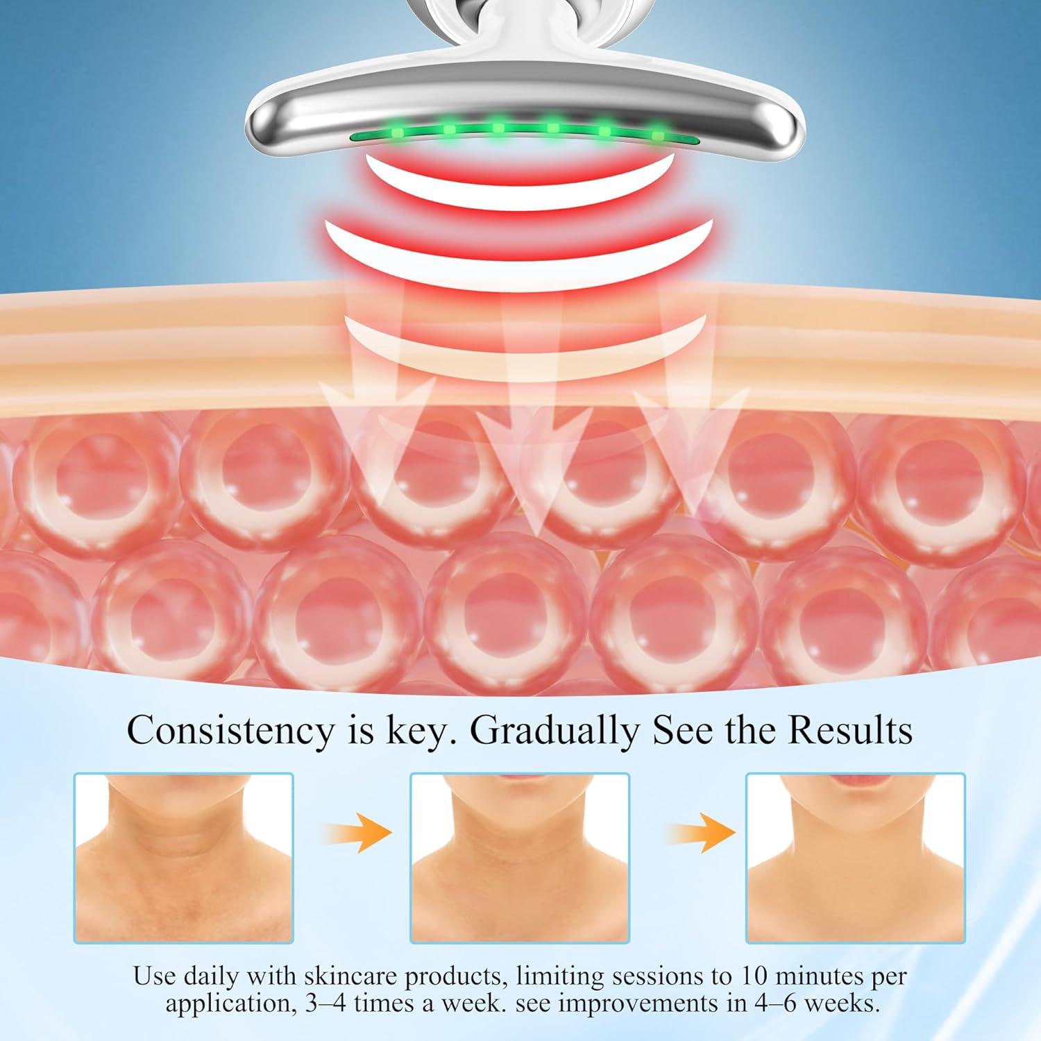 Masajeador Facial y Cuello HULMAY D850 LED 7-en-1 Terapia Luz Roja