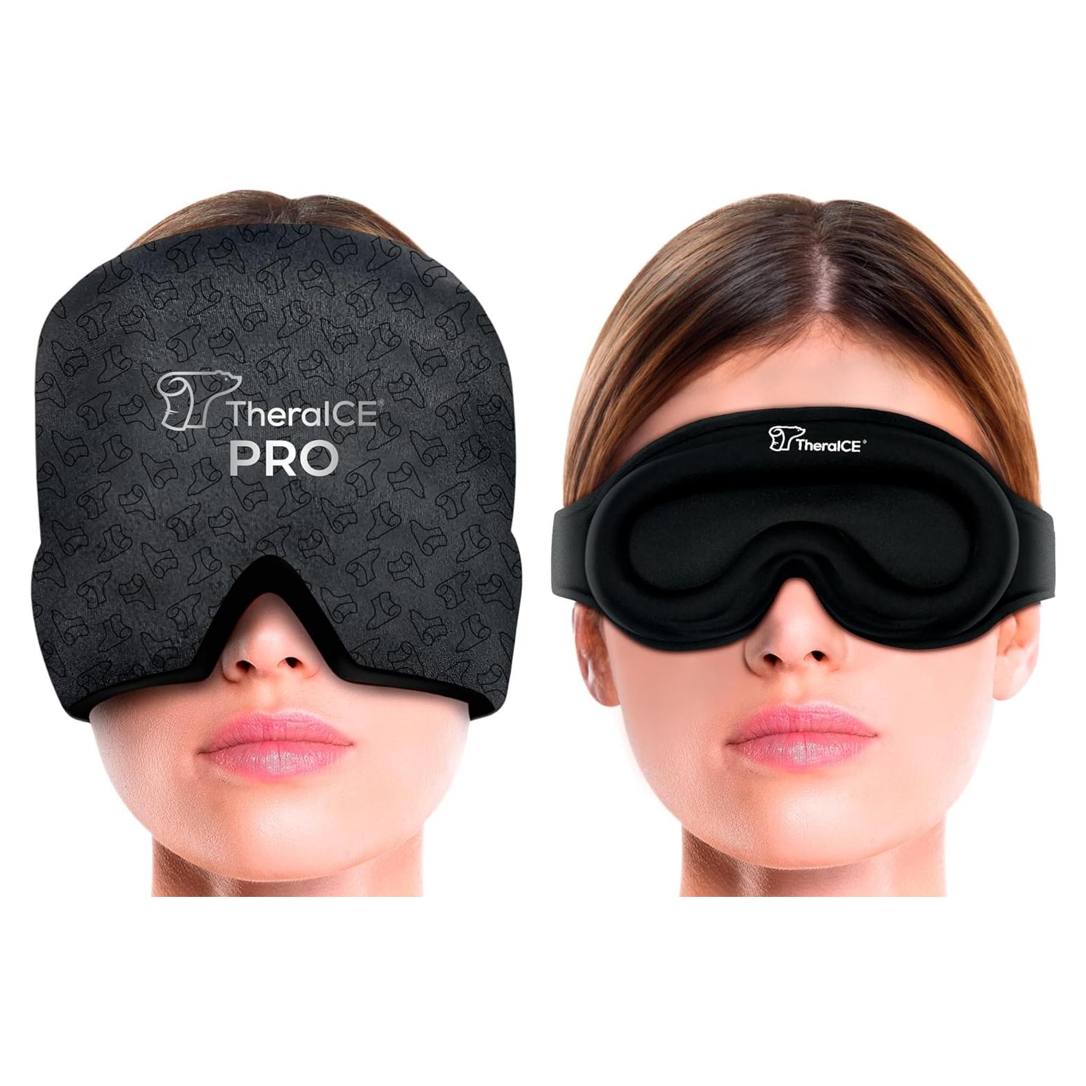 Capucha de Alivio de Migraña TheraICE PRO + Máscara de Sueño
