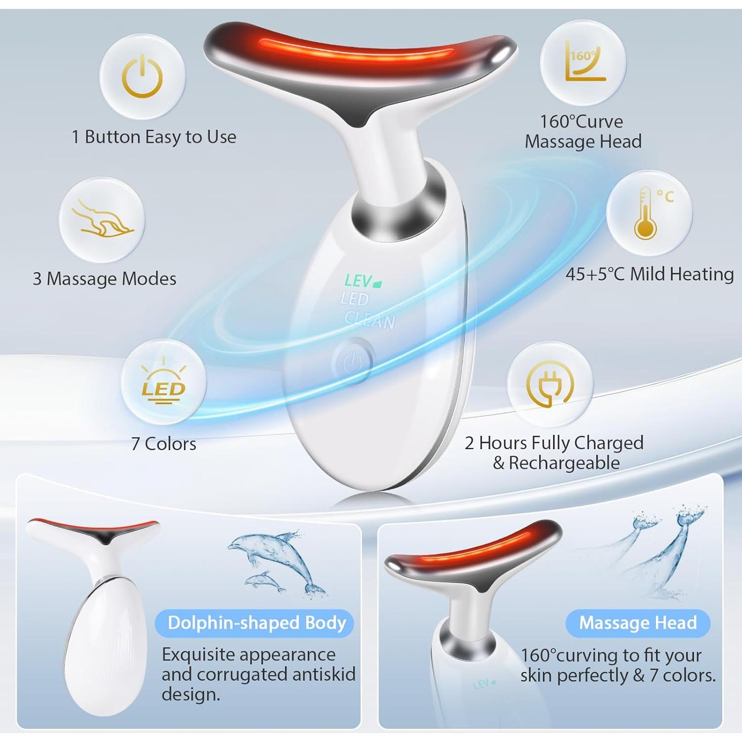 Masajeador Facial 3 en 1 Candio, 7 Modos, Portátil