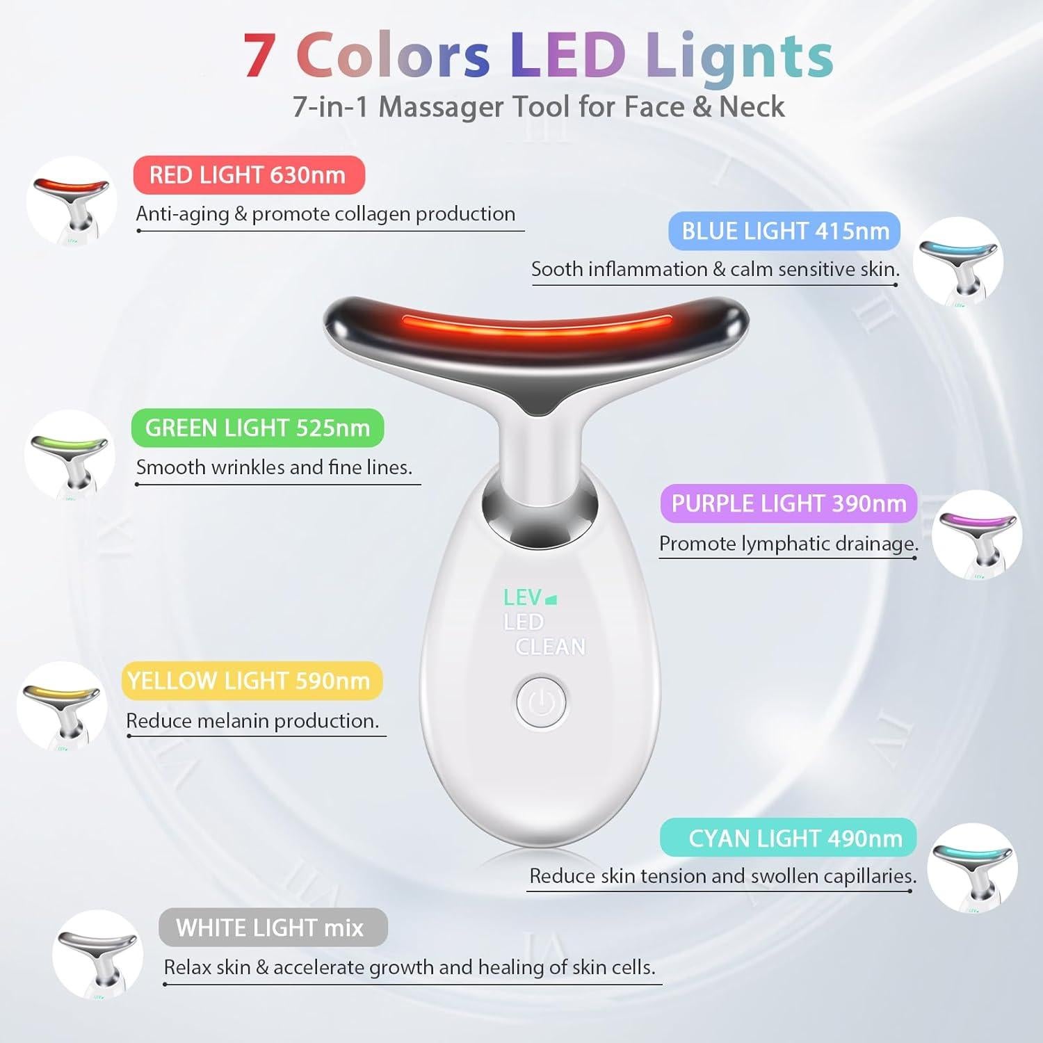 Masajeador Facial 3 en 1 Candio, 7 Modos, Portátil