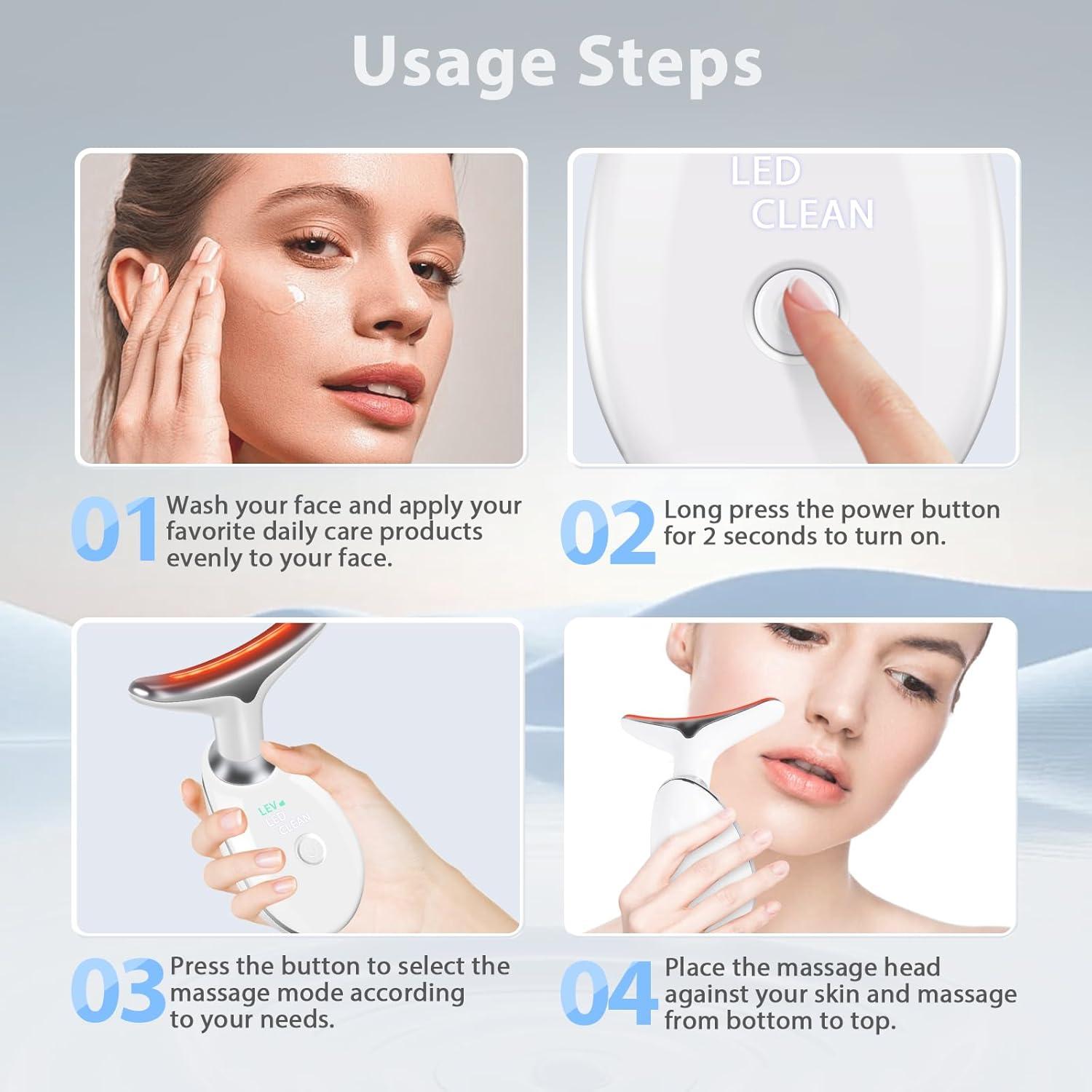 Masajeador Facial 3 en 1 Candio, 7 Modos, Portátil