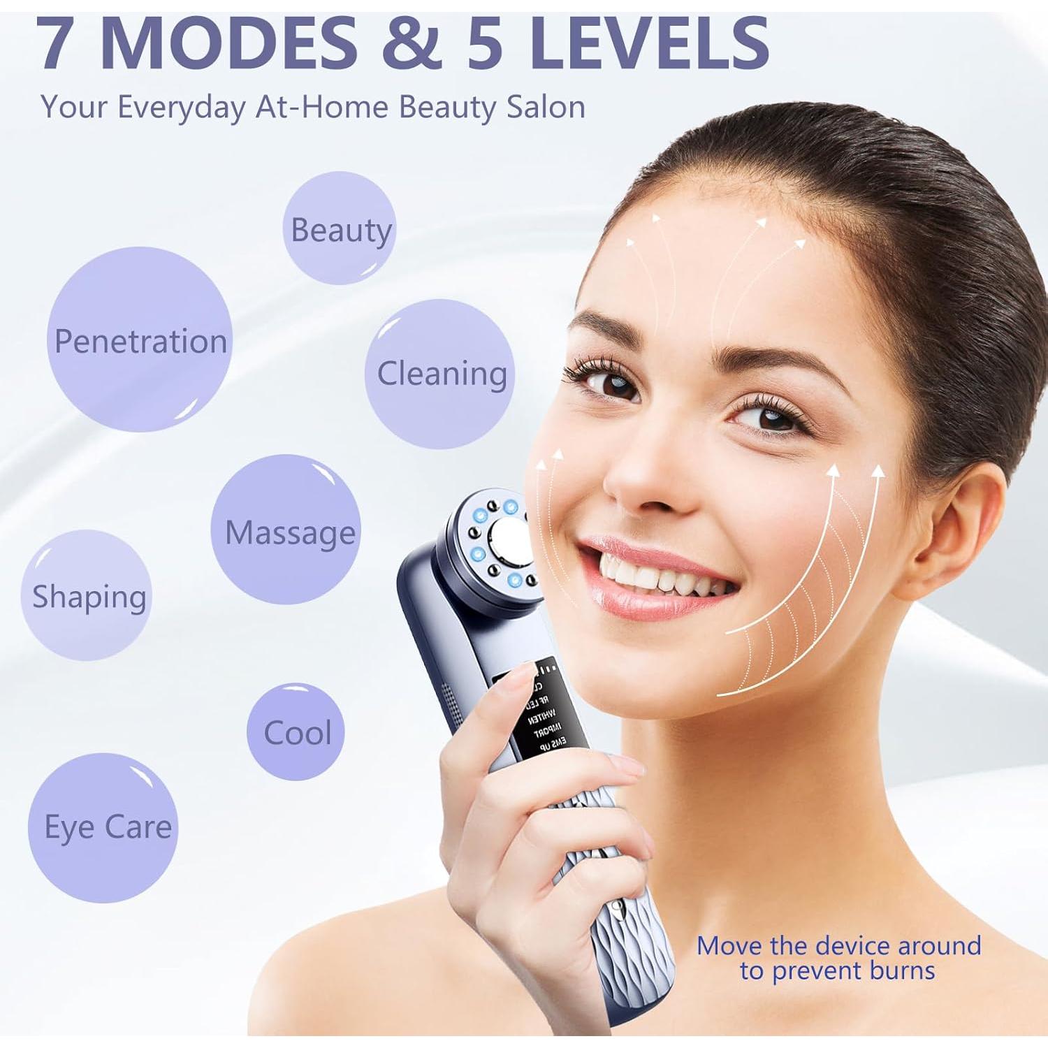 Masajeador Facial Eléctrico MASIKE 7 en 1 para Cuidado de la Piel