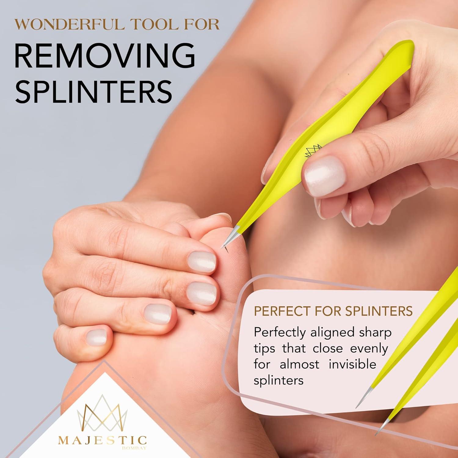 Pinzas de Punta Fina Majestic Bombay - Precisión para Cejas y Vello