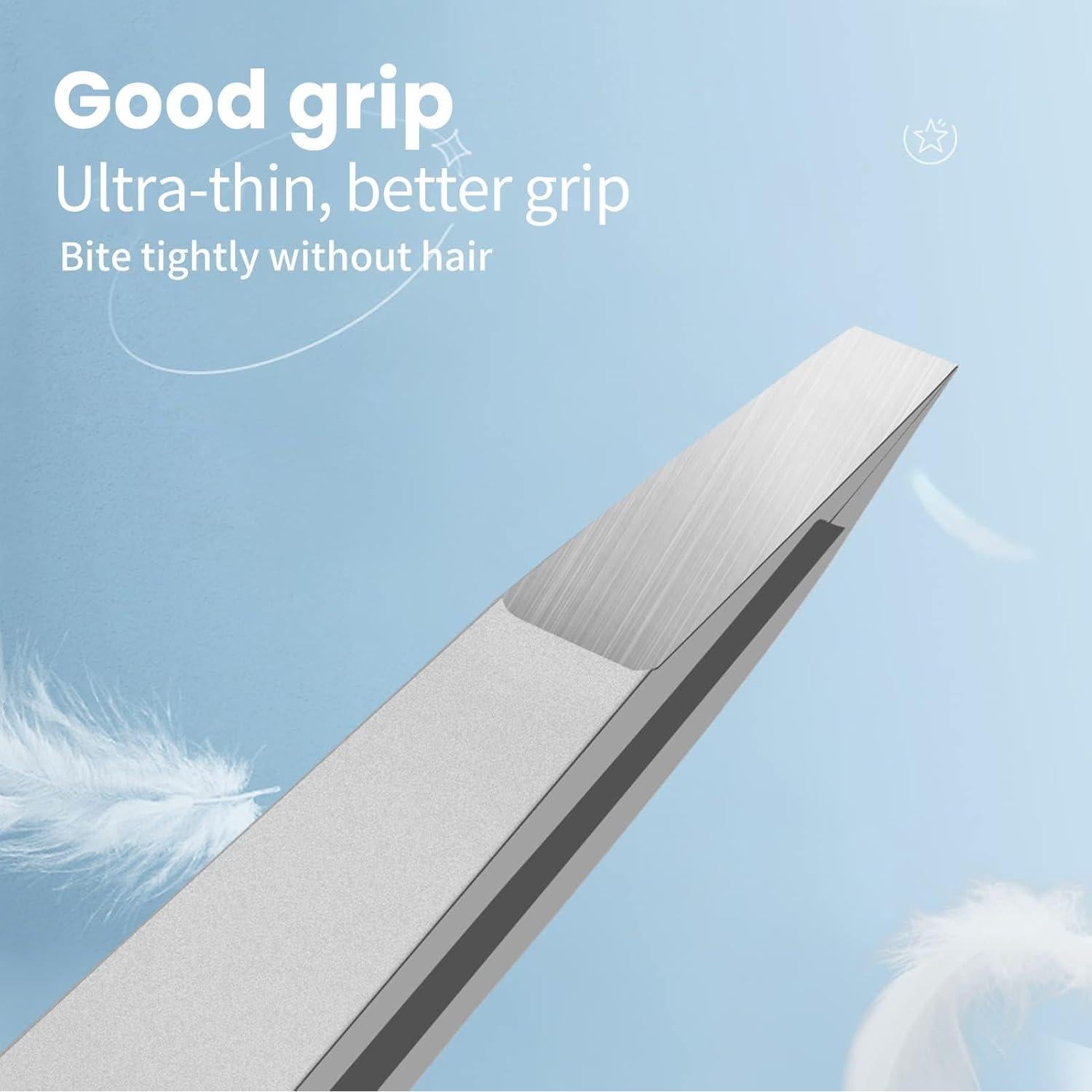 Pinzas de cejas ZERNBER en ángulo, acero inoxidable, 19.94g