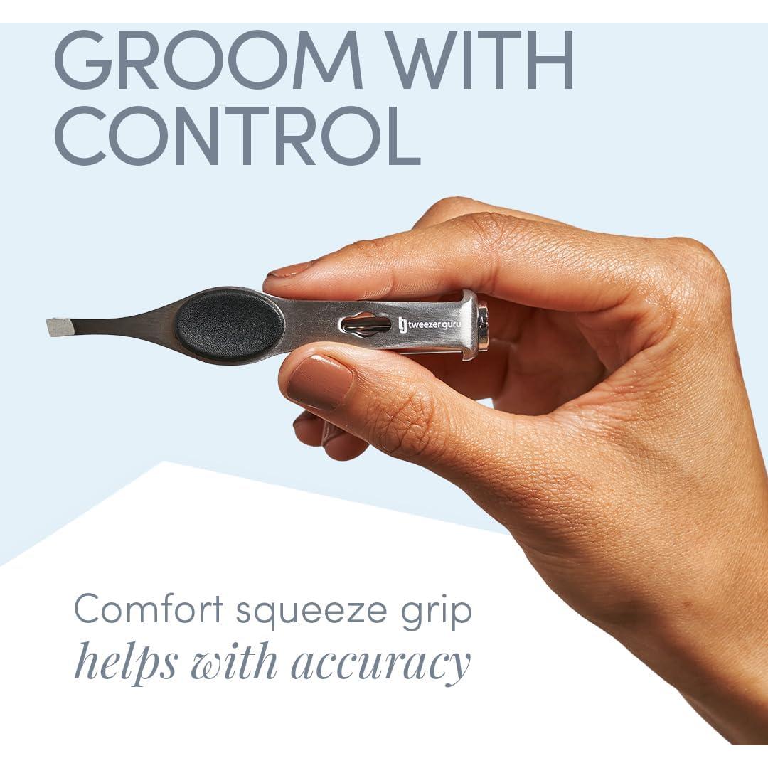 Pinzas Iluminadas Tweezer Guru Pro Plata con Luz LED