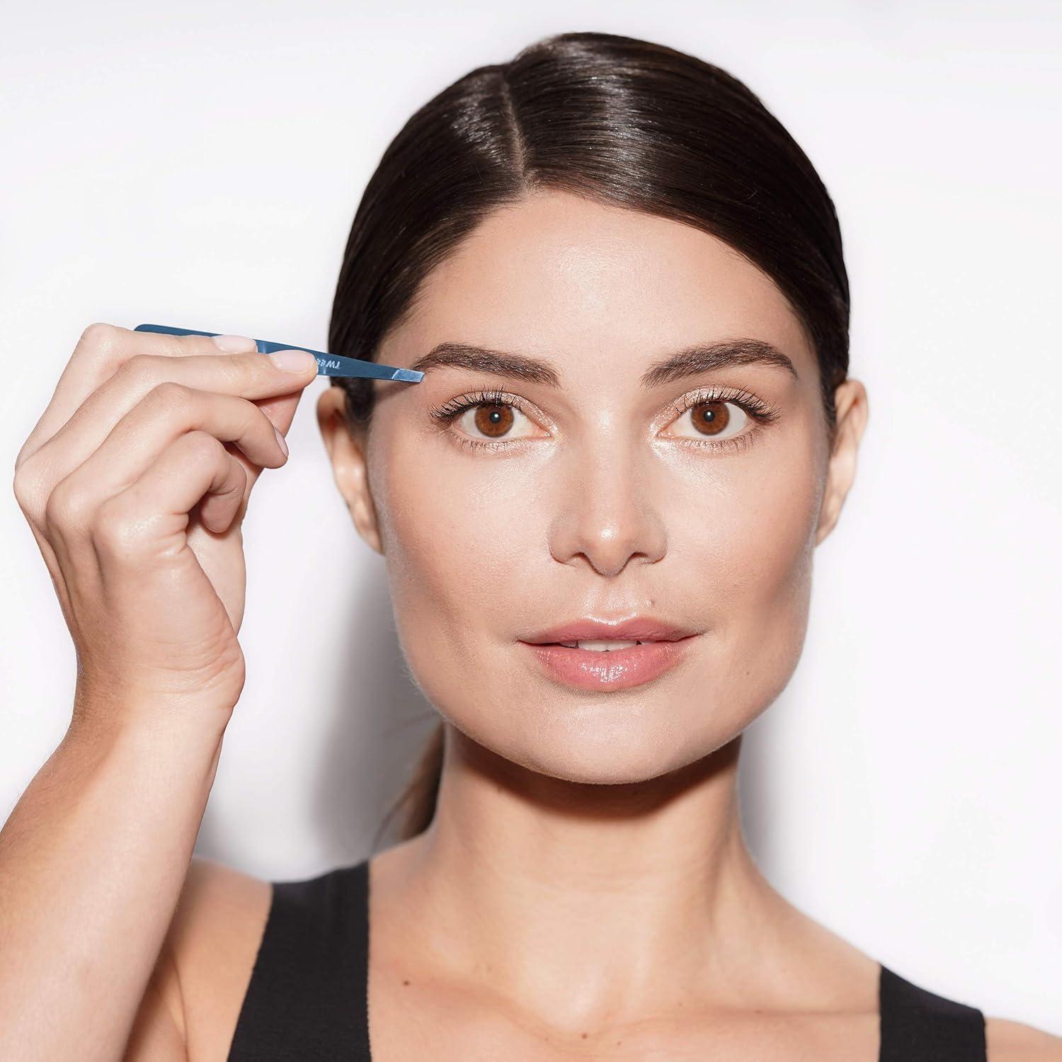 Pinzas de Punta Inclinada Tweezerman Azul Profesional 1 Cuenta