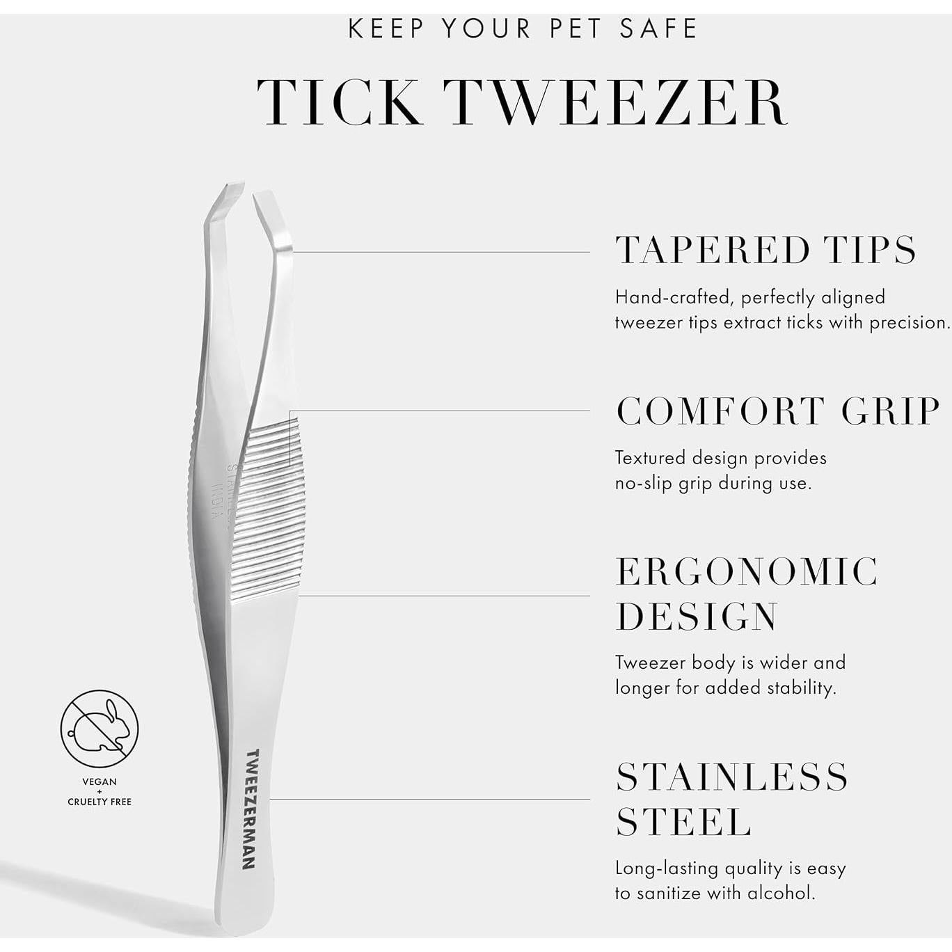 Pinzas para Remoción de Garrapatas Tweezerman 18.42 cm