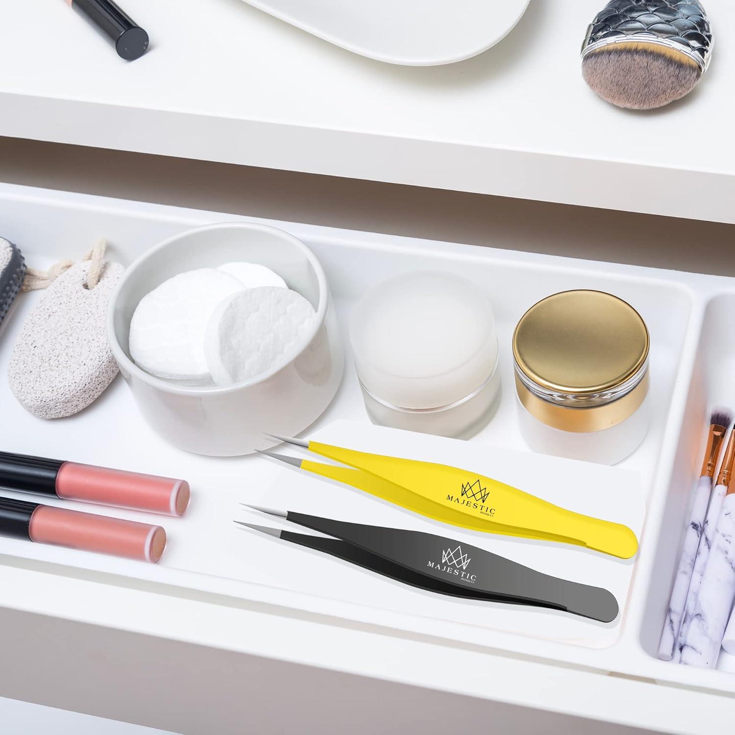 Pinzas de Punta Fina Majestic Bombay - Precisión para Depilar