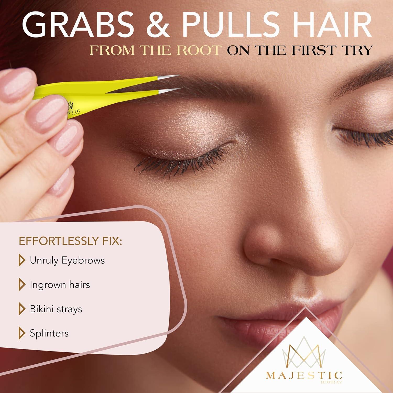 Pinzas de Punta Fina Majestic Bombay - Precisión para Depilar