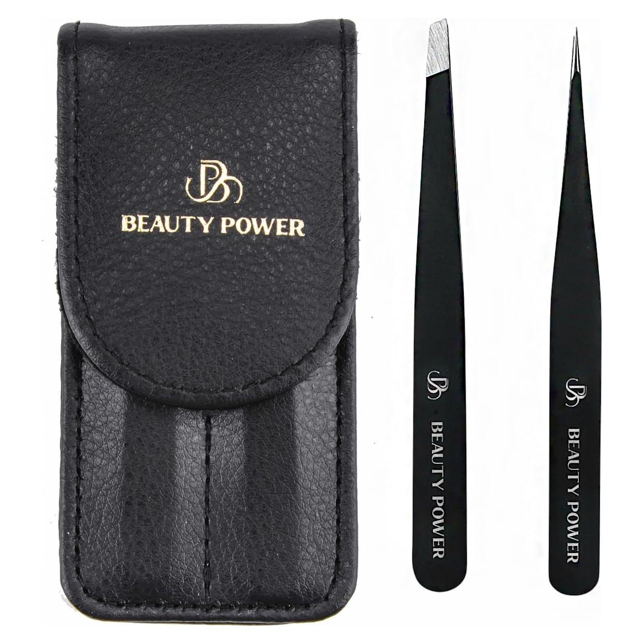 Pinzas de Precisión Beauty Power - Acero Inoxidable, 2 Unidades