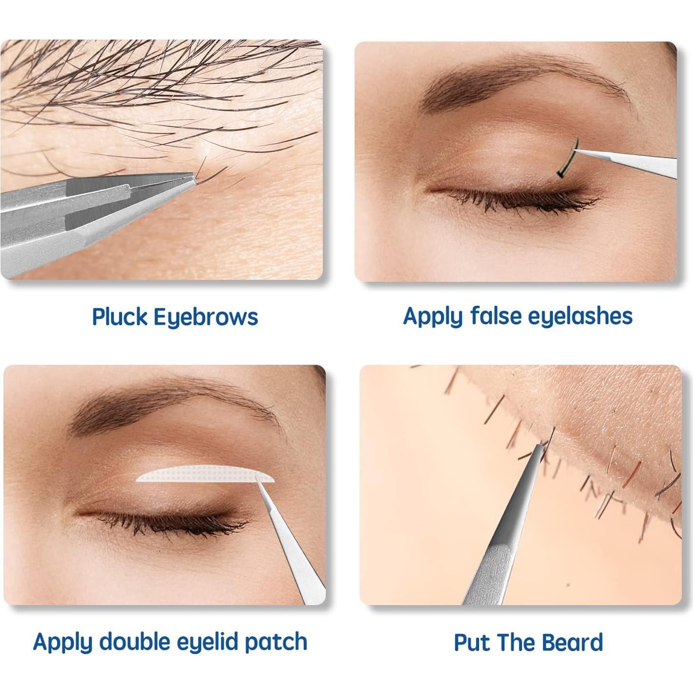 Pinzas Puntiagudas Velodios de Acero Inoxidable para Cejas